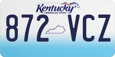 KY license plate 872VCZ