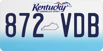 KY license plate 872VDB