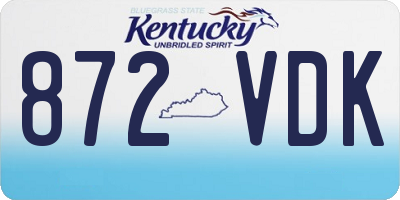 KY license plate 872VDK