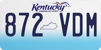 KY license plate 872VDM