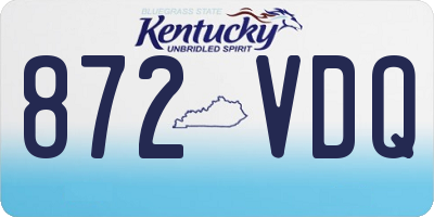 KY license plate 872VDQ