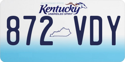 KY license plate 872VDY