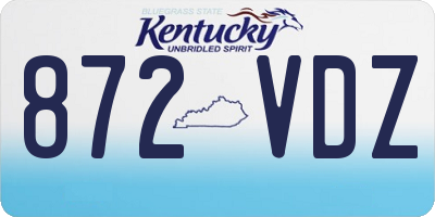 KY license plate 872VDZ
