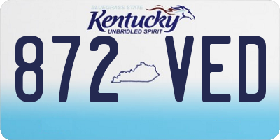 KY license plate 872VED