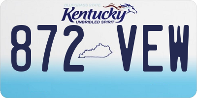 KY license plate 872VEW