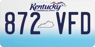KY license plate 872VFD