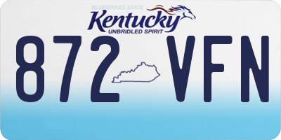 KY license plate 872VFN