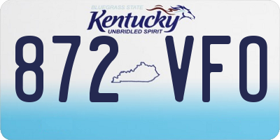 KY license plate 872VFO