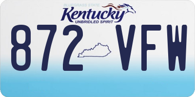 KY license plate 872VFW