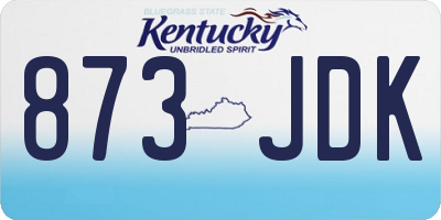 KY license plate 873JDK