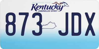 KY license plate 873JDX