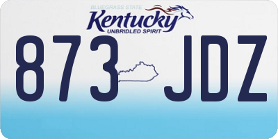 KY license plate 873JDZ