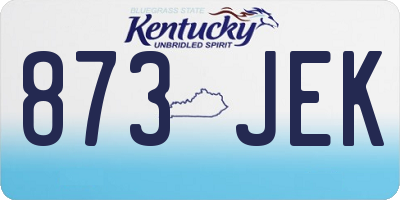KY license plate 873JEK