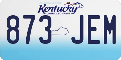KY license plate 873JEM