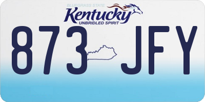 KY license plate 873JFY