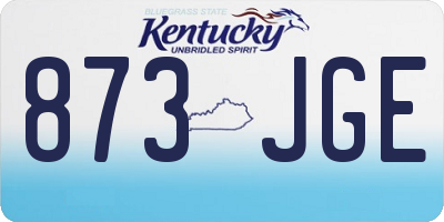 KY license plate 873JGE