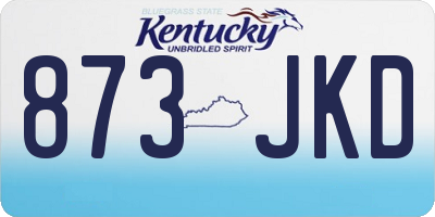 KY license plate 873JKD