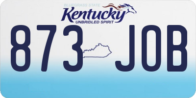 KY license plate 873JOB