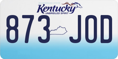 KY license plate 873JOD