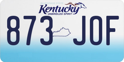 KY license plate 873JOF