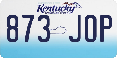 KY license plate 873JOP
