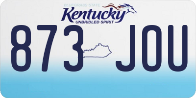 KY license plate 873JOU