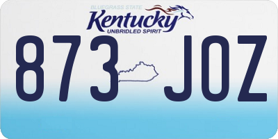 KY license plate 873JOZ