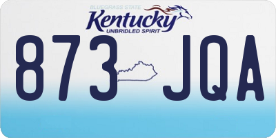 KY license plate 873JQA