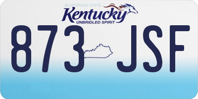 KY license plate 873JSF