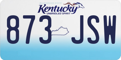 KY license plate 873JSW