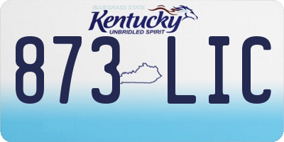 KY license plate 873LIC