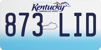 KY license plate 873LID