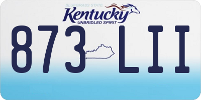 KY license plate 873LII