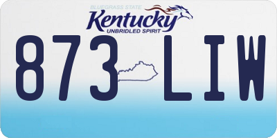 KY license plate 873LIW