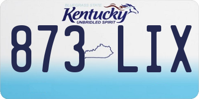 KY license plate 873LIX