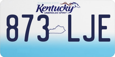 KY license plate 873LJE