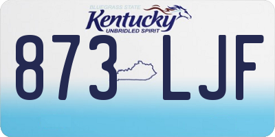 KY license plate 873LJF