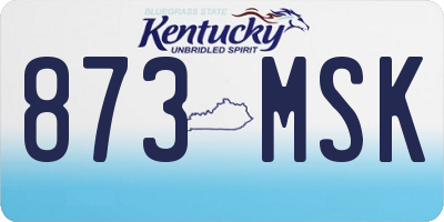 KY license plate 873MSK