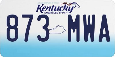 KY license plate 873MWA