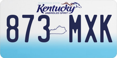 KY license plate 873MXK