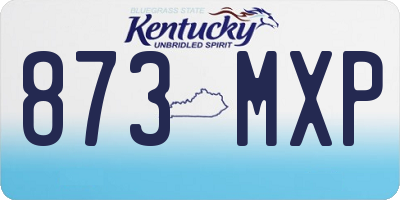 KY license plate 873MXP