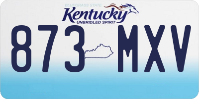 KY license plate 873MXV
