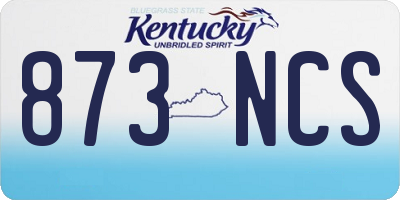 KY license plate 873NCS