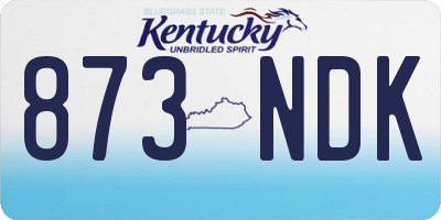 KY license plate 873NDK