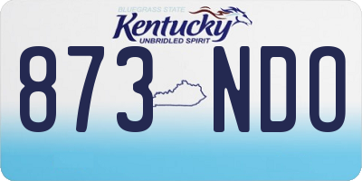 KY license plate 873NDO