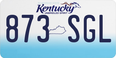 KY license plate 873SGL