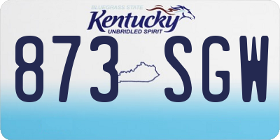 KY license plate 873SGW