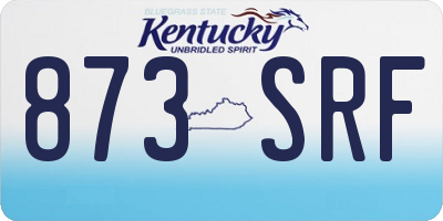 KY license plate 873SRF