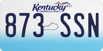 KY license plate 873SSN