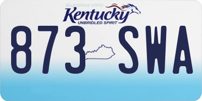 KY license plate 873SWA